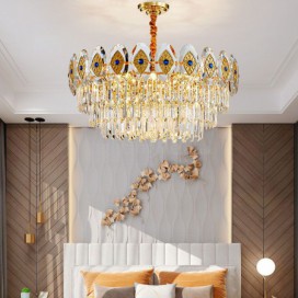 Nordic Modern Glass Pendant Light Circular Chandelier Bedroom Living Room