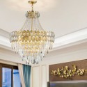 Nordic Style Glass Pendant Light Elegant Gold Circular Chandelier Bedroom Living Room