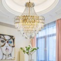 Nordic Style Glass Pendant Light Elegant Gold Circular Chandelier Bedroom Living Room