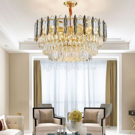 Modern Simple Circular Chandelier Glass Pendant Light Living Room Dining Room