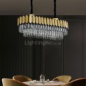 Contemporary Oval Chandelier Glass Pendant Light Living Room Dining Room