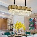 Contemporary Oval Chandelier Glass Pendant Light Living Room Dining Room