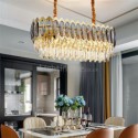Modern Minimalist Oval Chandelier Glass Pendant Light Living Room  Dining Room