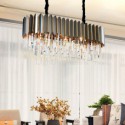 Modern Minimalist Oval Chandelier Glass Pendant Light Living Room Dining Room
