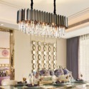 Modern Minimalist Oval Chandelier Glass Pendant Light Living Room Dining Room