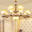 15 Light Retro Traditional Luxury Zinc Alloy Chandelier with Glass Shade