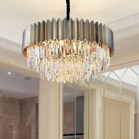 Modern Minimalist Circular Chandelier Glass Pendant Light Living Room  Dining Room