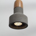 Single Light Modern/ Contemporary Wood Cement Pendant Light