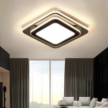 Minimalist Square Flush Mount Ceiling Light Fixture Modern Acrylic Lighting Bedroom Living Room