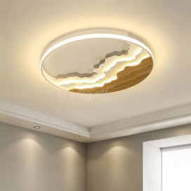 Round Flush Mount Unique Wave Shaped Acrylic Ceiling Light Bedroom Living Room