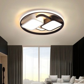 Contemporary Flush Mount Ceiling Light Black & White Light Fixture Bedroom Living Room