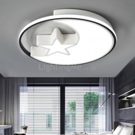 Moon & Star Flush Mount Ceiling Light Bedroom Kids Room