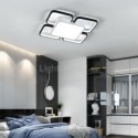 Simple Style Flush Mount Black & White Square Frame Lighting Bedroom Living Room