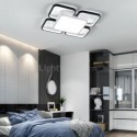 Simple Style Flush Mount Black & White Square Frame Lighting Bedroom Living Room