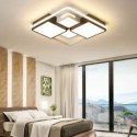 Modern Flush Mount Ceiling Light Acrylic Square Black and White Light Fixture for Bedroom Living Room