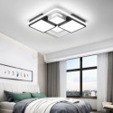 Modern Flush Mount Ceiling Light Acrylic Square Black and White Light Fixture for Bedroom Living Room