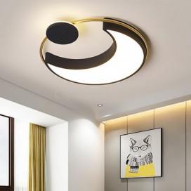 Modern Acrylic Flush Mount Moon and Circle Ceiling Light Bedroom Kids Room