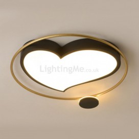 Acrylic Flush Mount Ceiling Light Heart Shaped Light Fixture Bedroom Living Room
