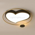 Acrylic Flush Mount Ceiling Light Heart Shaped Light Fixture Bedroom Living Room