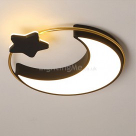 Moon and Star Flush Mount Ceiling Light Bedroom Kids Room