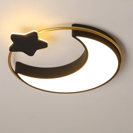 Moon and Star Flush Mount Ceiling Light Bedroom Kids Room