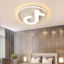 Musical Note Flush Mount Light Fixture Acrylic Ceiling Light Bedroom Kids Room