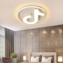 Musical Note Flush Mount Light Fixture Acrylic Ceiling Light Bedroom Kids Room