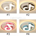 Musical Note Flush Mount Light Fixture Acrylic Ceiling Light Bedroom Kids Room