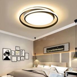 Minimalist Flush Mount Double Rings Ceiling Light Bedroom Living Room
