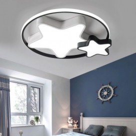 Ceiling Light Black and White Star Flush Mount Light Fixture Bedroom Kids Room