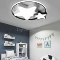 Ceiling Light Black and White Star Flush Mount Light Fixture Bedroom Kids Room