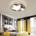 Ceiling Light Black and White Star Flush Mount Light Fixture Bedroom Kids Room