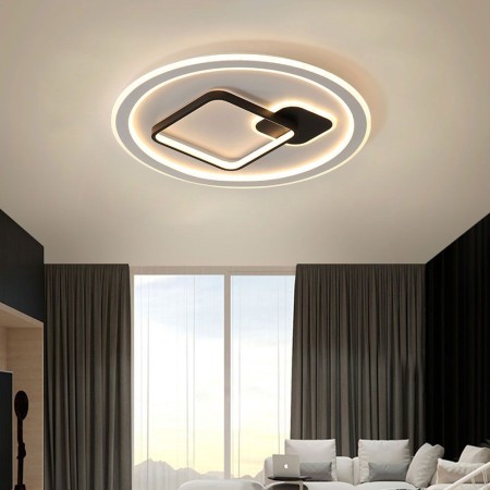 Modern Minimalist Ceiling Lamp Round and Square Flush Mount Light Fixture Bedroom Living Room