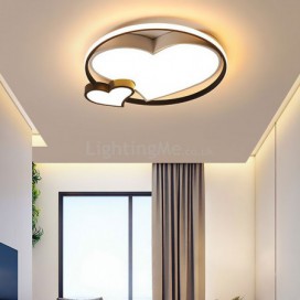 Double Hearts Flush Mount Ceiling Lamp Decorative Lighting Bedroom Living Room