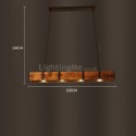 Industrial Style Pendant Light Rectangle Wood Ceiling Light Kitchen Island Restaurant