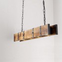 Industrial Style Pendant Light Rectangle Wood Ceiling Light Kitchen Island Restaurant