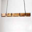 Industrial Style Pendant Light Rectangle Wood Ceiling Light Kitchen Island Restaurant