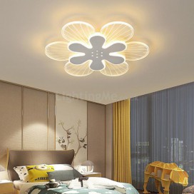 Modern Flush Mount Pretty Flower Decorative Ceiling Light Bedroom Living Room