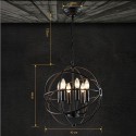 6 Light Metal Globe Vintage Pendant Light