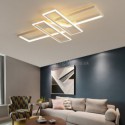 4-Light Flush Mount Ceiling Light Modern Geometric Linear Decorative Light Fixture Living Room Office