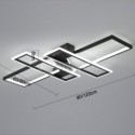 4-Light Flush Mount Ceiling Light Modern Geometric Linear Decorative Light Fixture Living Room Office