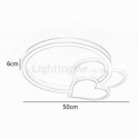 Modern Acrylic Flush Mount Gold Double Heart Ceiling Light Bedroom Living Room