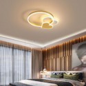 Modern Acrylic Flush Mount Gold Double Heart Ceiling Light Bedroom Living Room