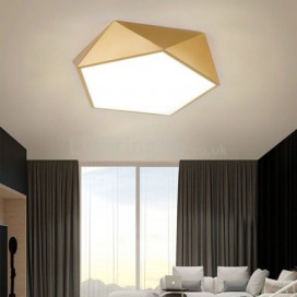 Gold Geometric Flush Mount Acrylic Ceiling Light Bedroom Living Room