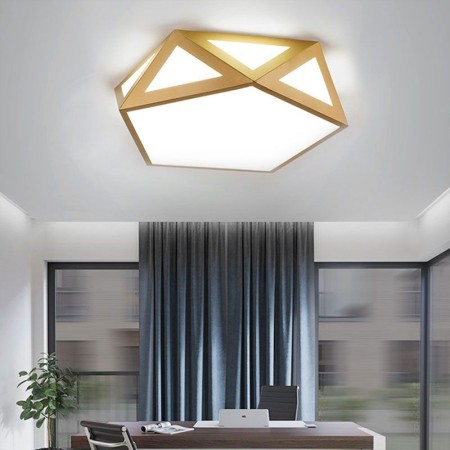 Gold Geometric Flush Mount Acrylic Ceiling Light Bedroom Living Room