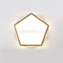 Gold Geometric Flush Mount Acrylic Ceiling Light Bedroom Living Room