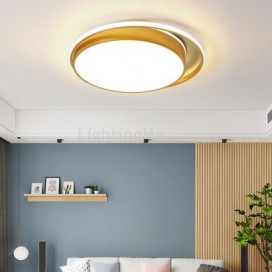 Golden Circular Flush Mount Modern Acrylic Ceiling Light Bedroom Living Room