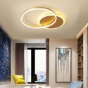 Modern Flush Mount Round Gold Ceiling Light Bedroom Living Room