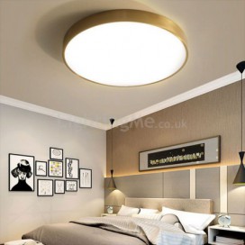 Round Flush Mount Modern Golden Acrylic Ceiling Light Bedroom Living Room