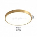 Round Flush Mount Modern Golden Acrylic Ceiling Light Bedroom Living Room